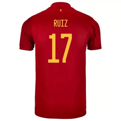 Lapset Espanjan jalkapallomaajoukkue Fabian Ruiz #17 Kotipaita Punainen 2021 Lyhythihainen Paita
