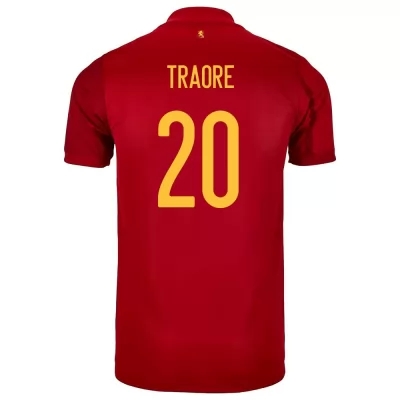 Naisten Espanjan jalkapallomaajoukkue Adama Traore #20 Kotipaita Punainen 2021 Lyhythihainen Paita