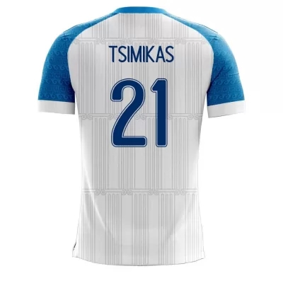 Naisten Kreikan Jalkapallomaajoukkue Konstantinos Tsimikas #21 Kotipaita Valkoinen 2021 Lyhythihainen Paita