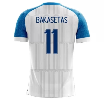 Miesten Kreikan Jalkapallomaajoukkue Anastasios Bakasetas #11 Kotipaita Valkoinen 2021 Lyhythihainen Paita