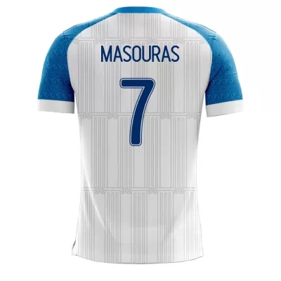 Lapset Kreikan Jalkapallomaajoukkue Georgios Masouras #7 Kotipaita Valkoinen 2021 Lyhythihainen Paita