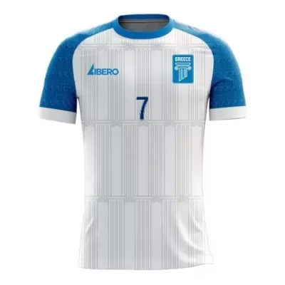 Lapset Kreikan Jalkapallomaajoukkue Georgios Masouras #7 Kotipaita Valkoinen 2021 Lyhythihainen Paita