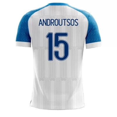 Miesten Kreikan Jalkapallomaajoukkue Athanasios Androutsos #15 Kotipaita Valkoinen 2021 Lyhythihainen Paita