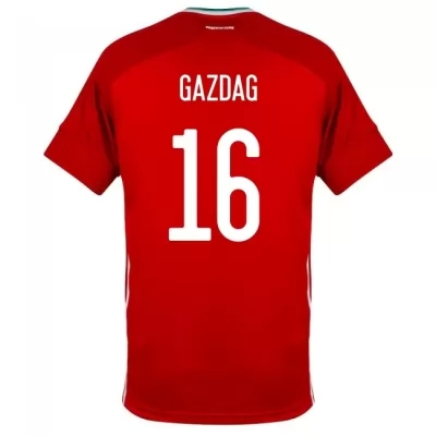 Naisten Unkarin Jalkapallomaajoukkue Daniel Gazdag #16 Kotipaita Punainen 2021 Lyhythihainen Paita