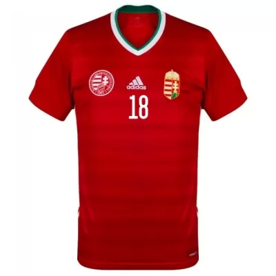 Lapset Unkarin Jalkapallomaajoukkue David Siger #18 Kotipaita Punainen 2021 Lyhythihainen Paita