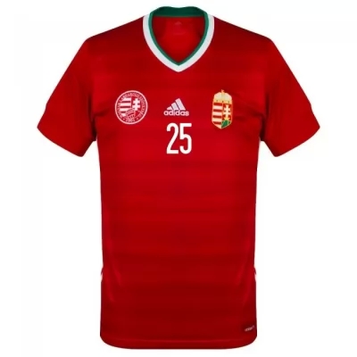 Naisten Unkarin Jalkapallomaajoukkue Janos Hahn #25 Kotipaita Punainen 2021 Lyhythihainen Paita