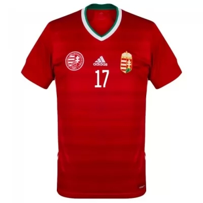 Lapset Unkarin Jalkapallomaajoukkue Roland Varga #17 Kotipaita Punainen 2021 Lyhythihainen Paita