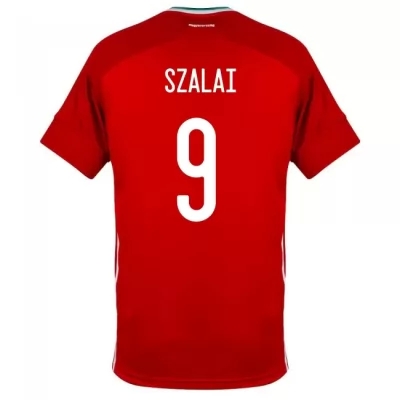 Lapset Unkarin Jalkapallomaajoukkue Adam Szalai #9 Kotipaita Punainen 2021 Lyhythihainen Paita