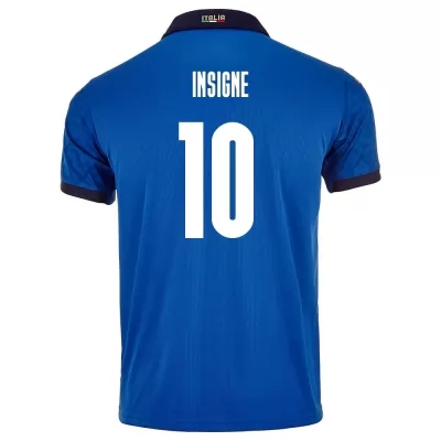 Miesten Italian jalkapallomaajoukkue Lorenzo Insigne #10 Kotipaita Sininen 2021 Lyhythihainen Paita