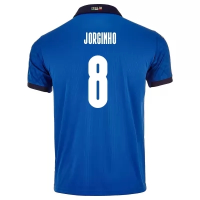 Miesten Italian jalkapallomaajoukkue Jorginho #8 Kotipaita Sininen 2021 Lyhythihainen Paita