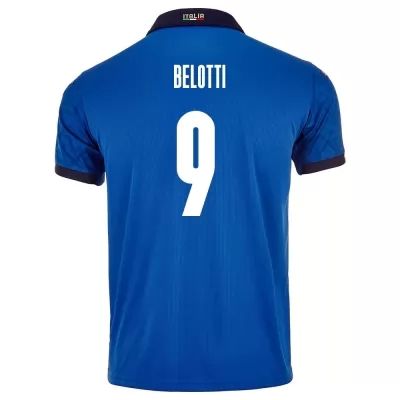 Miesten Italian jalkapallomaajoukkue Andrea Belotti #9 Kotipaita Sininen 2021 Lyhythihainen Paita