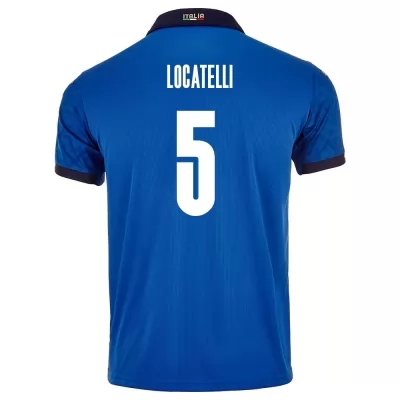 Miesten Italian jalkapallomaajoukkue Manuel Locatelli #5 Kotipaita Sininen 2021 Lyhythihainen Paita