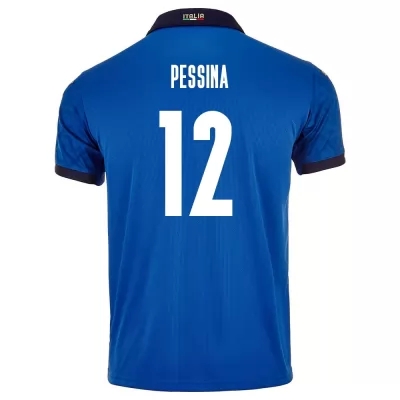 Lapset Italian jalkapallomaajoukkue Matteo Pessina #12 Kotipaita Sininen 2021 Lyhythihainen Paita