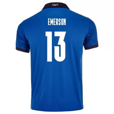 Lapset Italian jalkapallomaajoukkue Emerson #13 Kotipaita Sininen 2021 Lyhythihainen Paita