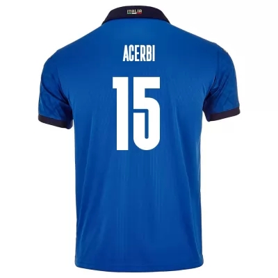 Lapset Italian jalkapallomaajoukkue Französischesco Acerbi #15 Kotipaita Sininen 2021 Lyhythihainen Paita