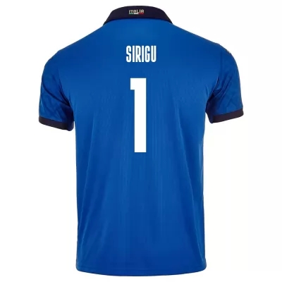 Lapset Italian jalkapallomaajoukkue Salvatore Sirigu #1 Kotipaita Sininen 2021 Lyhythihainen Paita