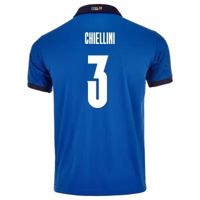 Miesten Italian jalkapallomaajoukkue Giorgio Chiellini #3 Kotipaita Sininen 2021 Lyhythihainen Paita