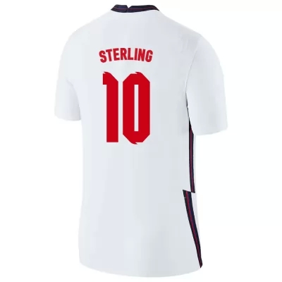 Naisten Englannin Jalkapallomaajoukkue Raheem Sterling #10 Kotipaita Valkoinen 2021 Lyhythihainen Paita