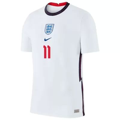 Naisten Englannin Jalkapallomaajoukkue Marcus Rashford #11 Kotipaita Valkoinen 2021 Lyhythihainen Paita