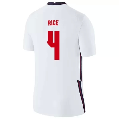 Miesten Englannin jalkapallomaajoukkue Declan Rice #4 Kotipaita Valkoinen 2021 Lyhythihainen Paita