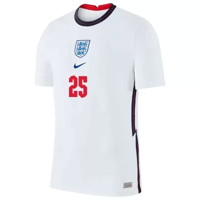 Miesten Englannin Jalkapallomaajoukkue Bukayo Saka #25 Kotipaita Valkoinen 2021 Lyhythihainen Paita