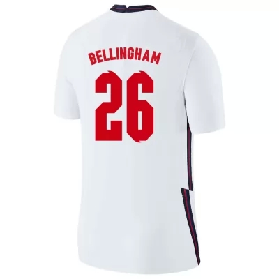 Naisten Englannin Jalkapallomaajoukkue Jude Bellingham #26 Kotipaita Valkoinen 2021 Lyhythihainen Paita