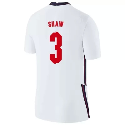 Miesten Englannin jalkapallomaajoukkue Luke Shaw #3 Kotipaita Valkoinen 2021 Lyhythihainen Paita