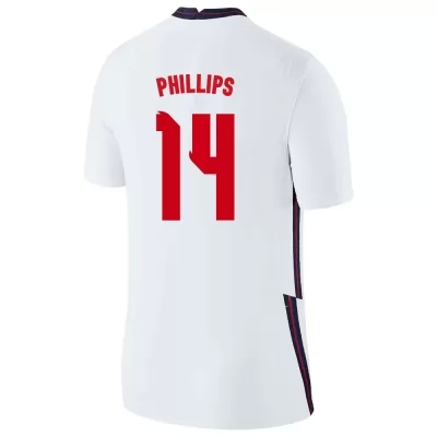 Miesten Englannin Jalkapallomaajoukkue Kalvin Phillips #14 Kotipaita Valkoinen 2021 Lyhythihainen Paita
