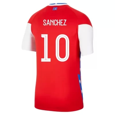 Lapset Chilen Jalkapallomaajoukkue Alexis Sanchez #10 Kotipaita Punainen 2021 Lyhythihainen Paita