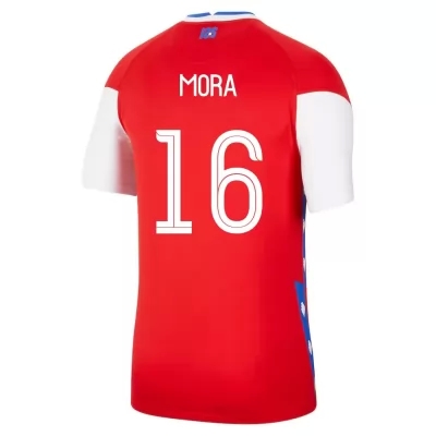 Lapset Chilen Jalkapallomaajoukkue Felipe Mora #16 Kotipaita Punainen 2021 Lyhythihainen Paita
