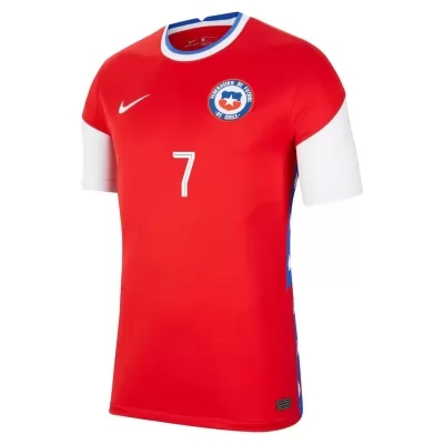 Lapset Chilen Jalkapallomaajoukkue Cesar Pinares #7 Kotipaita Punainen 2021 Lyhythihainen Paita