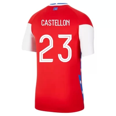 Naisten Chilen jalkapallomaajoukkue Gabriel Castellon #23 Kotipaita Punainen 2021 Lyhythihainen Paita