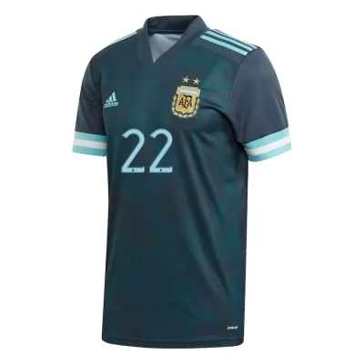 Miesten Argentiinan Jalkapallomaajoukkue Lautaro Martinez #22 Vieraspaita Tummansininen 2021 Lyhythihainen Paita
