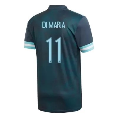 Naisten Argentiinan jalkapallomaajoukkue Angel Di Maria #11 Vieraspaita Tummansininen 2021 Lyhythihainen Paita