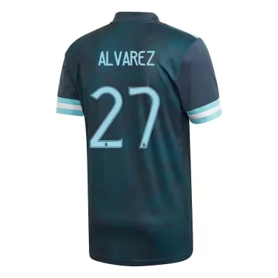Miesten Argentiinan jalkapallomaajoukkue Julian Alvarez #27 Vieraspaita Tummansininen 2021 Lyhythihainen Paita