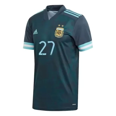 Miesten Argentiinan Jalkapallomaajoukkue Julian Alvarez #27 Vieraspaita Tummansininen 2021 Lyhythihainen Paita