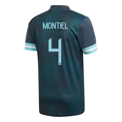 Miesten Argentiinan jalkapallomaajoukkue Gonzalo Montiel #4 Vieraspaita Tummansininen 2021 Lyhythihainen Paita