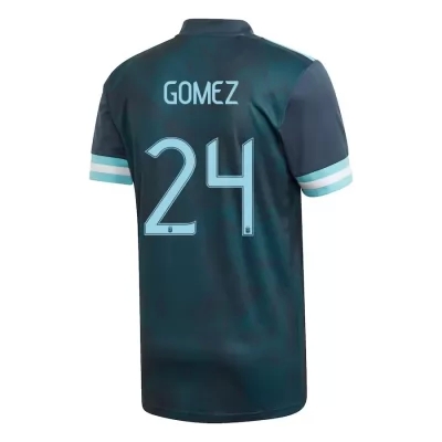 Miesten Argentiinan jalkapallomaajoukkue Papu Gomez #24 Vieraspaita Tummansininen 2021 Lyhythihainen Paita