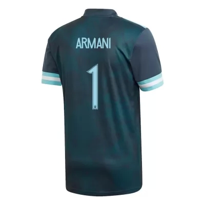 Miesten Argentiinan jalkapallomaajoukkue Franco Armani #1 Vieraspaita Tummansininen 2021 Lyhythihainen Paita