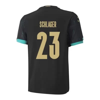 Miesten Itävallan jalkapallomaajoukkue Xaver Schlager #23 Vieraspaita Musta 2021 Lyhythihainen Paita