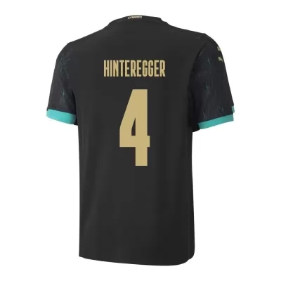 Miesten Itävallan jalkapallomaajoukkue Martin Hinteregger #4 Vieraspaita Musta 2021 Lyhythihainen Paita
