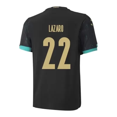 Naisten Itävallan jalkapallomaajoukkue Valentino Lazaro #22 Vieraspaita Musta 2021 Lyhythihainen Paita
