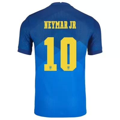 Miesten Brasilian jalkapallomaajoukkue Neymar #10 Vieraspaita Sininen 2021 Lyhythihainen Paita