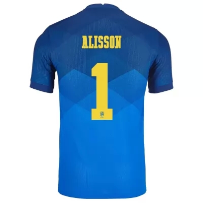 Naisten Brasilian jalkapallomaajoukkue Alisson #1 Vieraspaita Sininen 2021 Lyhythihainen Paita