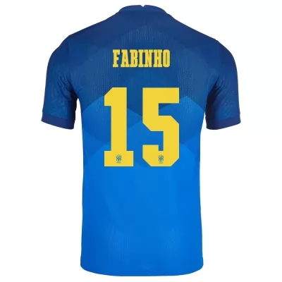 Miesten Brasilian jalkapallomaajoukkue Fabinho #15 Vieraspaita Sininen 2021 Lyhythihainen Paita