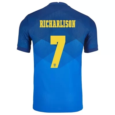Miesten Brasilian jalkapallomaajoukkue Richarlison #7 Vieraspaita Sininen 2021 Lyhythihainen Paita