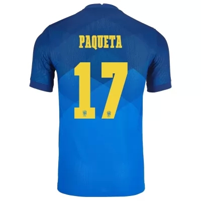 Naisten Brasilian jalkapallomaajoukkue Lucas Paqueta #17 Vieraspaita Sininen 2021 Lyhythihainen Paita