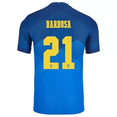 Lapset Brasilian jalkapallomaajoukkue Gabriel Barbosa #21 Vieraspaita Sininen 2021 Lyhythihainen Paita