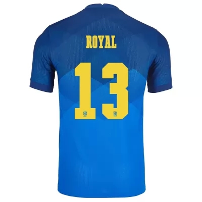 Lapset Brasilian Jalkapallomaajoukkue Emerson Royal #13 Vieraspaita Sininen 2021 Lyhythihainen Paita