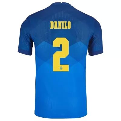 Naisten Brasilian jalkapallomaajoukkue Danilo #2 Vieraspaita Sininen 2021 Lyhythihainen Paita